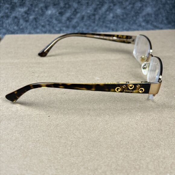 Vogue VO3818 813 Eyeglasses 51 17 135 Half Rimless Brown Tortoise FRAMES ONLY - Picture 2 of 6